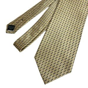 Bill Blass Long Neo Satiny Summer Yellow Silk Horse bit Tie 60”